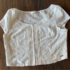 Abercrombie & Fitch white eyelet Womens blouse